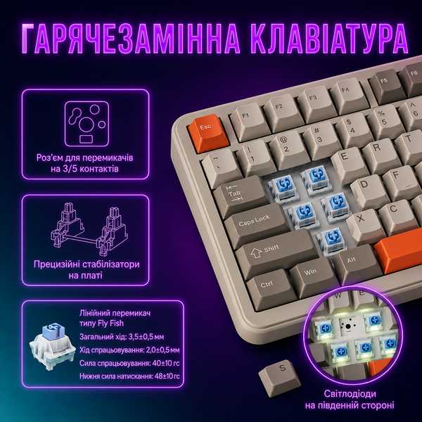 Бездротова клавіатура Ajazz AK820 MAX 8000mAh 598304873 фото
