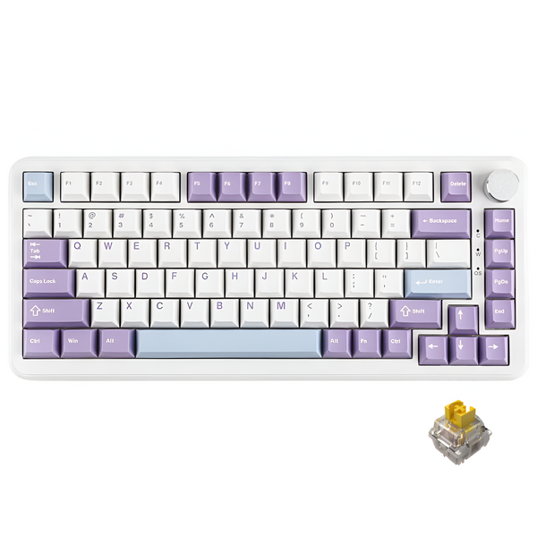 Магнітна Ігрова Клавіатура Ajazz AK820 MAX HE з RGB підсвічуванням Magnetic Switch Purple/White 8489393928 фото