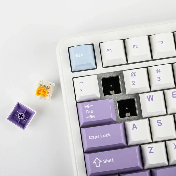 Магнітна Ігрова Клавіатура Ajazz AK820 MAX HE з RGB підсвічуванням Magnetic Switch Purple/White 8489393928 фото