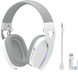 Наушники Attack Shark L90 Белые Беспроводная Игровая гарнтура, Радиоканал/Bluetooth. Съемный Микрофон, Динамическая RGB Подсветка 837492784823 фото 1