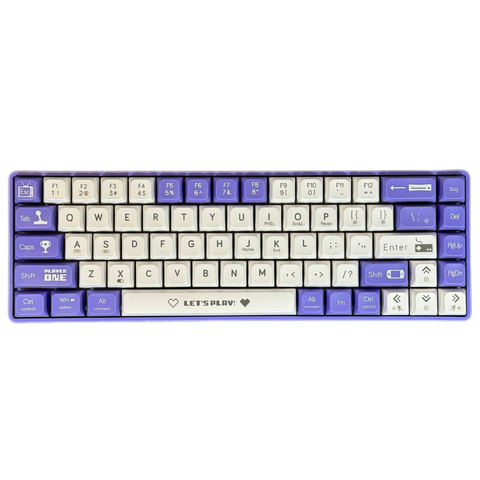 Игровая механическая клавиатура AJAZZ AK680 White-Purple c подсветкой, красные переключатели 68клавиш, Hot Swap 2521421873 фото