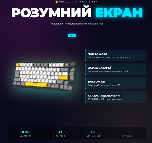 Беспроводная механическая клавиатура Ajazz Ak820 PRO с RGB-подсветкой и поддержкой HOT-SWAP 1235574378 фото