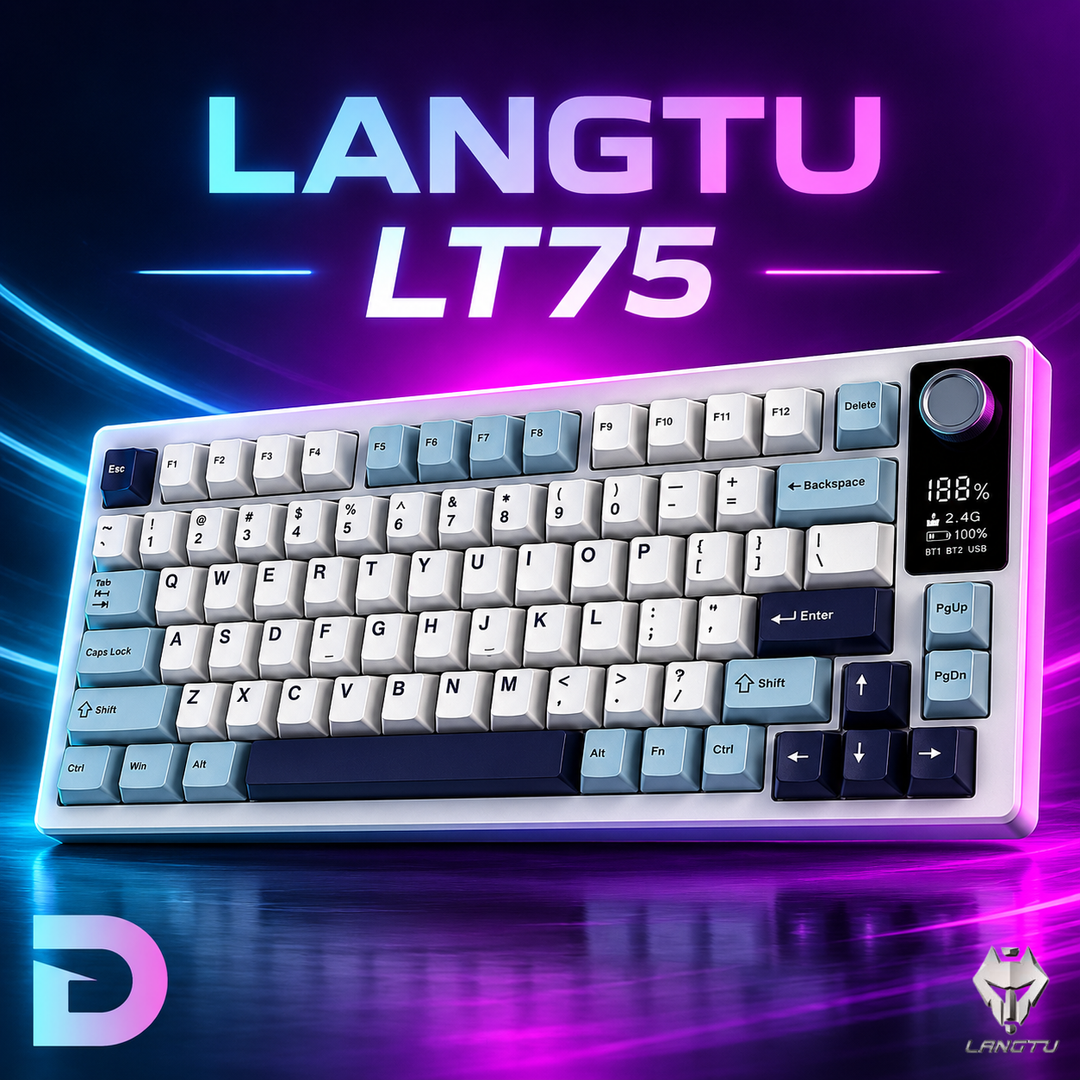 LANGTU LT75 – Бездротова механічна клавіатура 75% RGB Hot-Swap з LCD ...