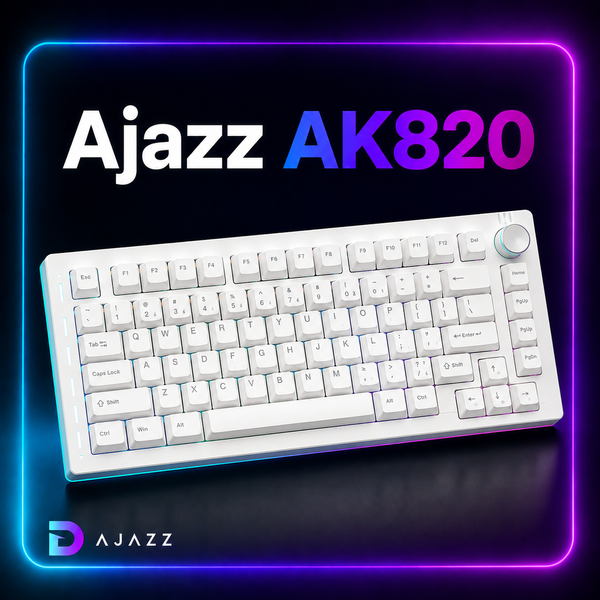 Ігрова механічна клавіатура Ajazz Ak820 з підсвіткою та підтримкою HOT-SWAP White 1235574375 фото