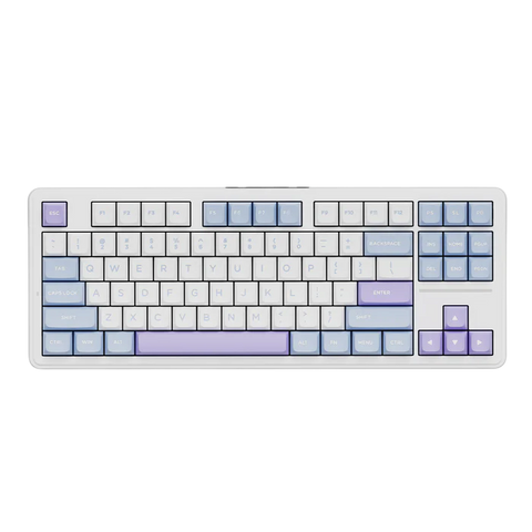 Ігрова Бездротова клавіатура ATK A87 Pro White-Purple 123513262 фото