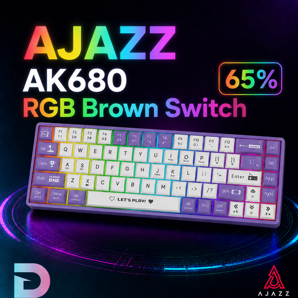 Игровая механическая клавиатура AJAZZ AK680 с RGB Brown Switch 7347346232 фото