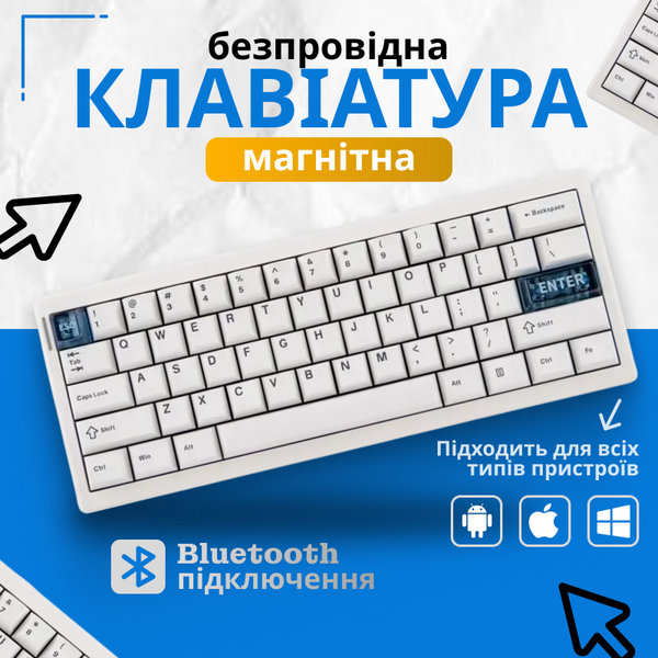 Бездротова механічна клавіатура CIDOO QK61 V2 White 8908 фото