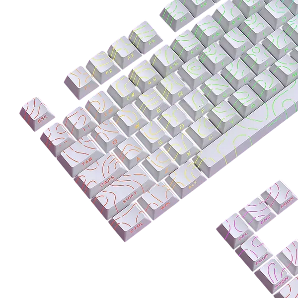 Набір кейкапів PBT ENG White Contour 135 шт 67676953352 фото