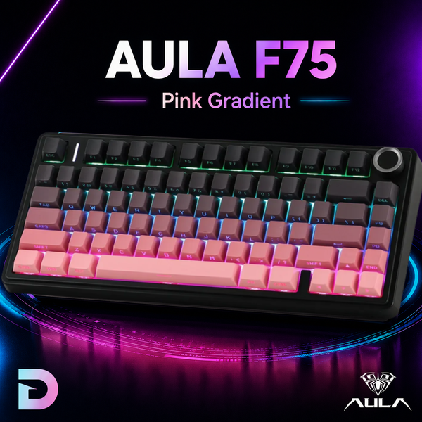 Беспроводная игровая клавиатура AULA F75 Pink gradient 485485935395 фото