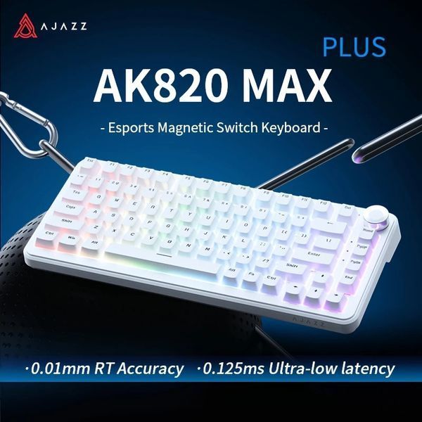 Магнітна клавіатура Ajazz AK820 MAX RGB Magnetic White 685987 фото