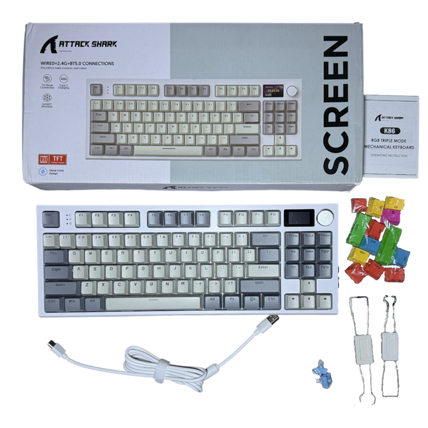 Механічна Бездротова Клавіатура ATTACK SHARK K86 GREY  5959483043 фото