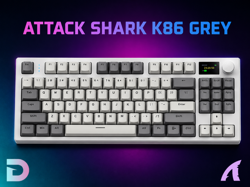Механічна Бездротова Клавіатура ATTACK SHARK K86 GREY  5959483043 фото