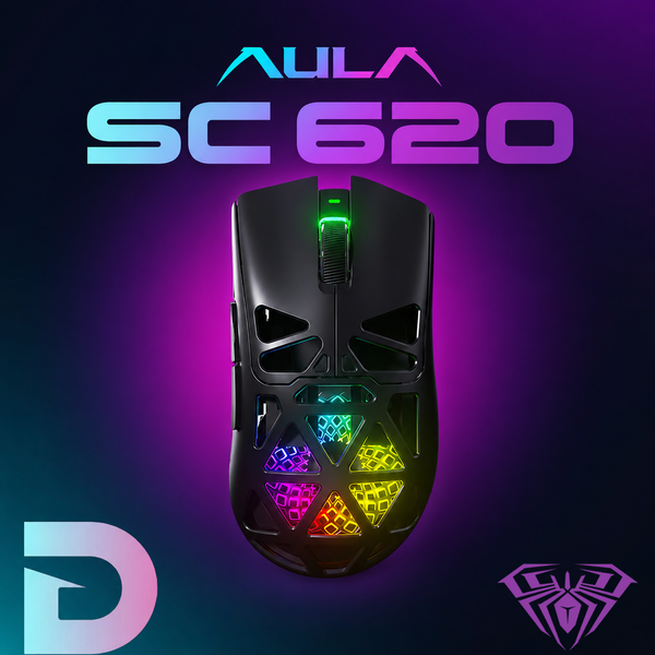 Миша бездротова Aula SC 620 з акумулятором та підсвічуванням 2,4G+Bluetooth Black 643634723 фото