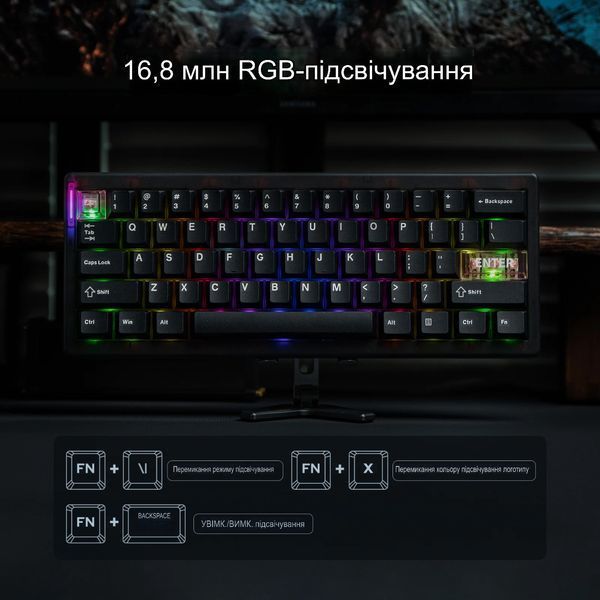 Беспроводная механическая клавиатура CIDOO QK61 V2 black 5432 фото