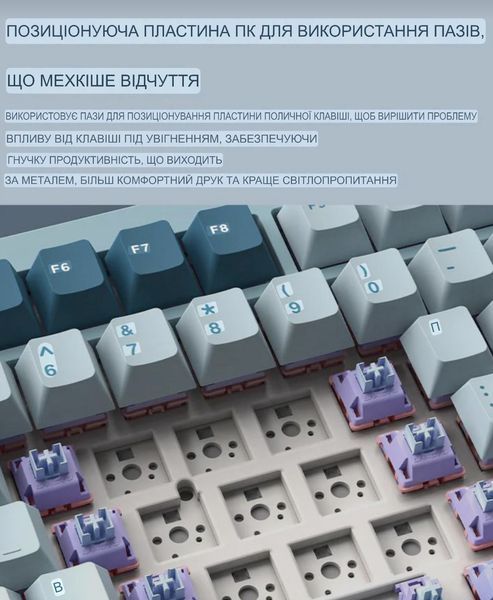 Механічна бездротова ігрова клавіатура LANGTU LT75 з перемикачами hotswap, Type-C, Bluetooth, 2,4 ГГц, RGB підсвітка, 75 клавіш  2542345634 фото
